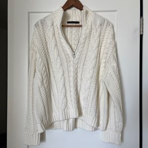 Jenni Kayne Cable knit half zip sweater
